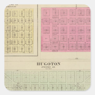 Hugoton, Voorhees, Frisco, Kansas Quadratischer Aufkleber