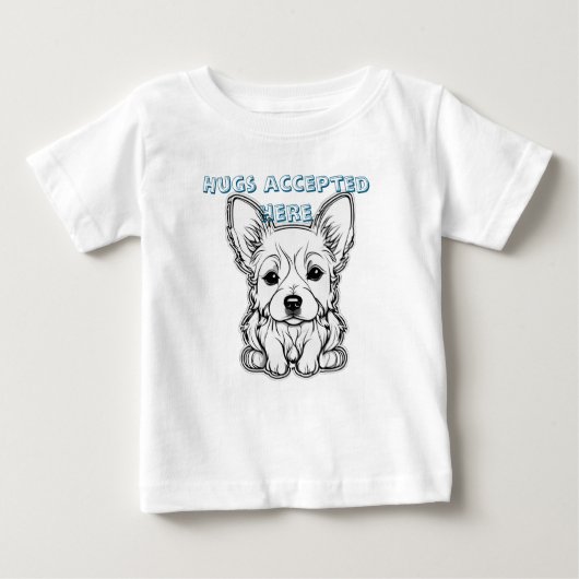 Hugs accepted here baby t-shirt (Vorderseite)