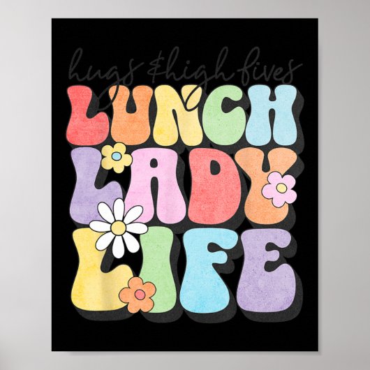 Hugs Amp; High Fives Lunch Lady Vibes School Apple Poster (Vorne)