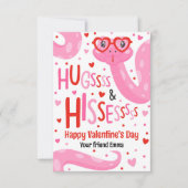 Hugs and Hisses Snake Valentine Klassenzimmer Card Einladung (Vorderseite)