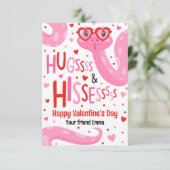 Hugs and Hisses Snake Valentine Klassenzimmer Card Einladung (Stehend Vorderseite)