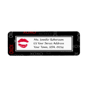 Hugs and Kisses Black Red Wedding Rücksendeadresse