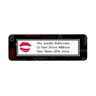 Hugs and Kisses Black Red Wedding Rücksendeadresse