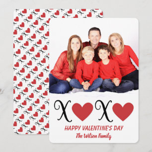 Hugs and Kisses Family Portrait Valentinstag Feiertagskarte