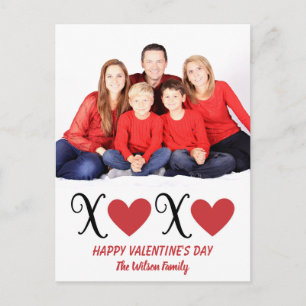 Hugs and Kisses Family Portrait Valentinstag Postkarte
