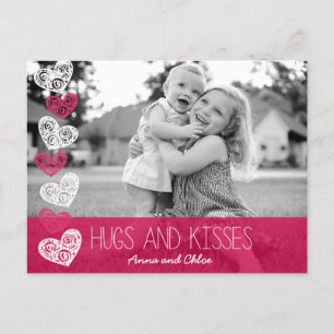 Hugs and Kisses Foto Postcard Postkarte
