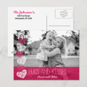 Hugs and Kisses Foto Postcard Postkarte (Vorne/Hinten)