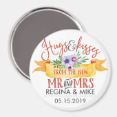 Hugs and Kisses from the new Mr and Mrs. Floral Magnet (Vorderseite/Rückseite)