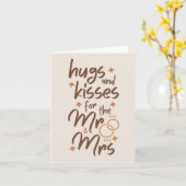Hugs and Kisses für Mr. und Mrs. Wedding Gruß Karte (Gelbe Blume)