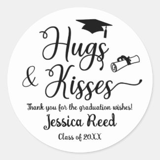 Hugs and Kisses Graduation Party Sticker