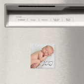 Hugs and Kisses in Silver Baby Foto Magnet (In Situ (Geschirrspüler))