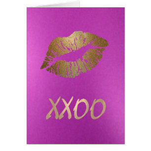 Hugs and Kisses Lip Print Card