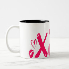 Hugs and Kisses Love Gift Zweifarbige Tasse