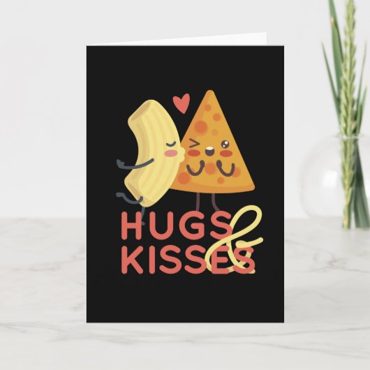 Hugs And Kisses Love Pizza Banana Funny Karte (Vorderseite)