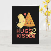 Hugs And Kisses Love Pizza Banana Funny Karte (Gelbe Blume)