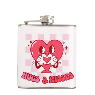 "Hugs and Kisses"   Niedliches und liebenswertes r Flachmann