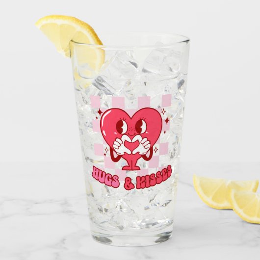 "Hugs and Kisses" | Niedliches und liebenswertes r Glas (Vorderseite Ice)