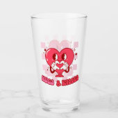 "Hugs and Kisses" | Niedliches und liebenswertes r Glas (Vorderseite)