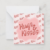 Hugs and Kisses Photo Valentine's Classroom Card Mitteilungskarte (Vorderseite)