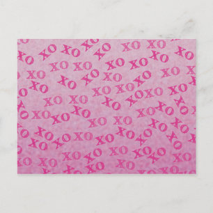 Hugs and Kisses Pink XO Postkarte