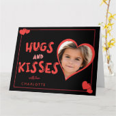 Hugs and Kisses Valentine's Day Custom Foto Karte (Gelbe Blume)