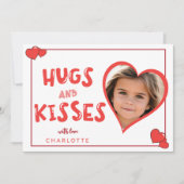 Hugs and Kisses Valentine's Day Custom Foto Mitteilungskarte (Vorderseite)