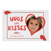 Hugs and Kisses Valentine's Day Custom Foto Poster (Vorderseite)