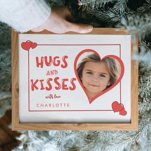 Hugs and Kisses Valentine's Day Custom Foto Poster