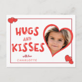 Hugs and Kisses Valentine's Day Custom Foto Postkarte (Vorderseite)