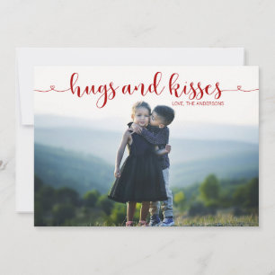 Hugs and Kisses Valentine's Day Foto Card Feiertagskarte