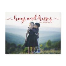 Hugs and Kisses Valentine's Day Foto Postkarte