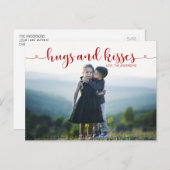 Hugs and Kisses Valentine's Day Foto Postkarte (Vorne/Hinten)