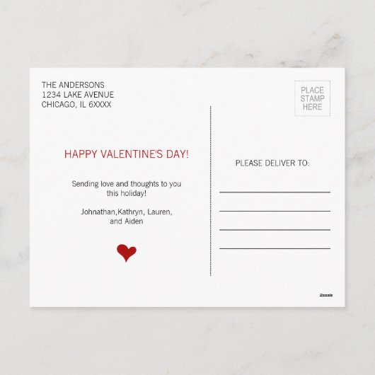 Hugs and Kisses Valentine's Day Foto Postkarte (Rückseite)