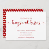 Hugs and Kisses Valentine's Day Party Card Einladung (Vorne/Hinten)