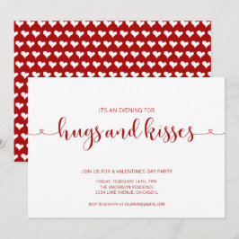 Hugs and Kisses Valentine's Day Party Card Einladung