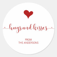 Hugs and Kisses Valentine's Day Sticker