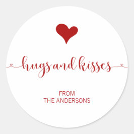 Hugs and Kisses Valentine's Day Sticker