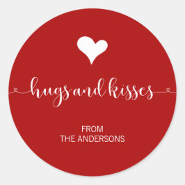 Hugs and Kisses Valentine's Day Sticker