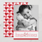 Hugs and Kisses Valentinstag Foto Feiertagskarte (Vorne/Hinten)