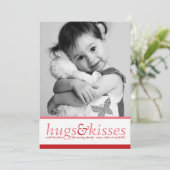 Hugs and Kisses Valentinstag Foto Feiertagskarte (Stehend Vorderseite)