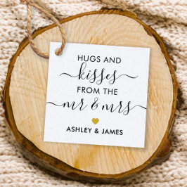 Hugs and Kisses vom Mr. und Mrs. Tag, Gold Geschenkanhänger