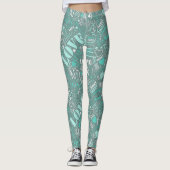 Hugs and Kisses Word Cloud Aquamarin ID286 Leggings (Vorderseite)