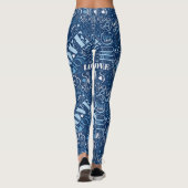 Hugs and Kisses Word Cloud Blue ID286 Leggings (Rückseite)