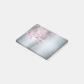 Hugs and Kisses Word Cloud Pink/Silver ID286 Post-it Klebezettel (angewinkelt)