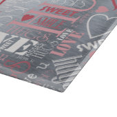 Hugs and Kisses Word Cloud Pink/Silver ID286 Schneidebrett (Ecke)