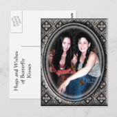 Hugs and Wishs of Butterfly Kisses Postkarte (Vorne/Hinten)