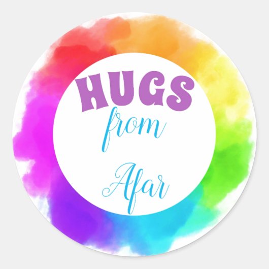 HUGS AUS AFAR RUNDER AUFKLEBER (Vorderseite)