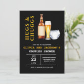 Hugs & Chuggs Beers Diapers Paare Babydusche Einladung (Stehend Vorderseite)