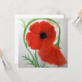 "Hugs for You" Aquarelldesign Karte (Vorderseite/Rückseite Beispiel)