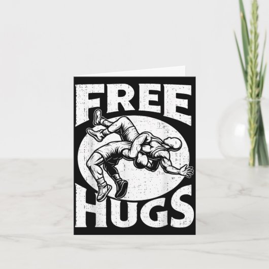 Hugs Funny Wrestling Humor Wrestler Wrestle Men Wo Karte (Vorderseite)